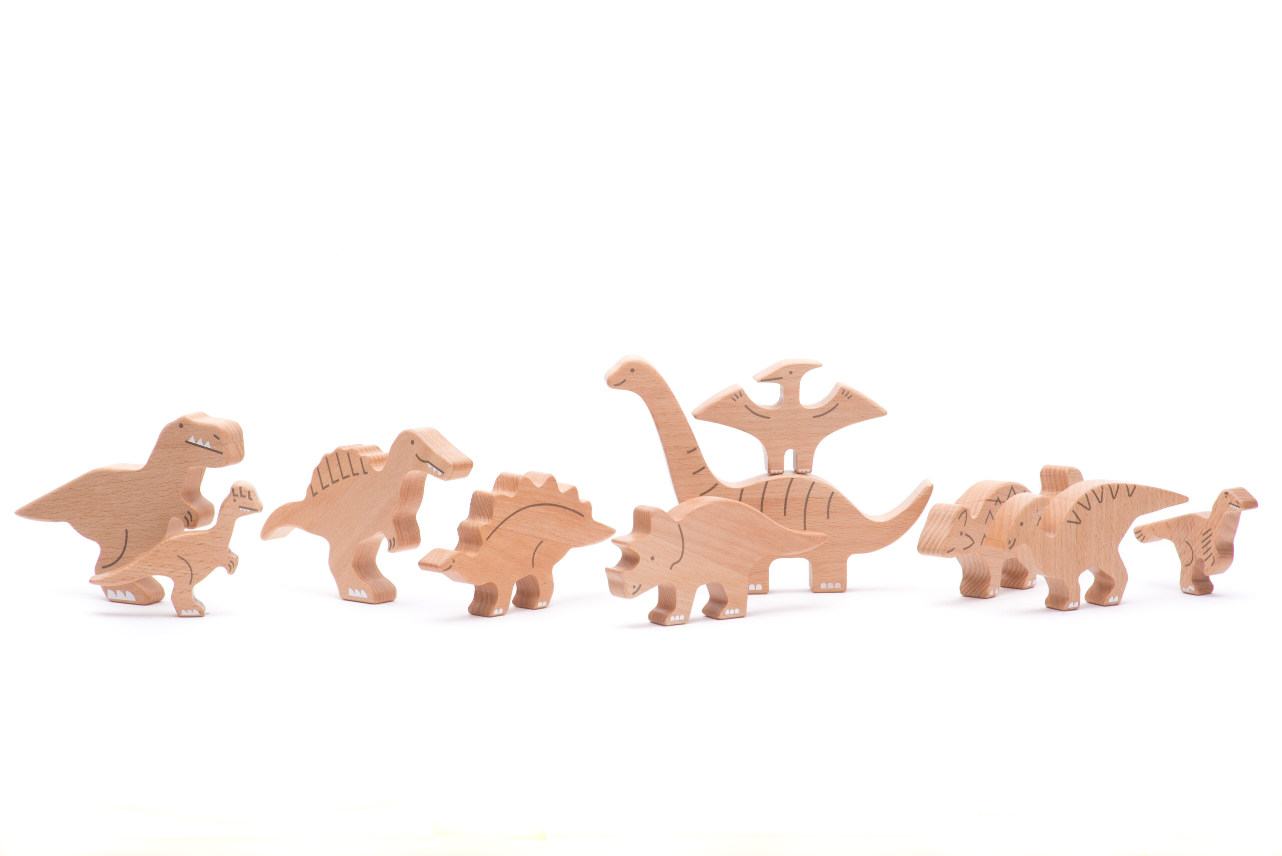 dinosaures en bois